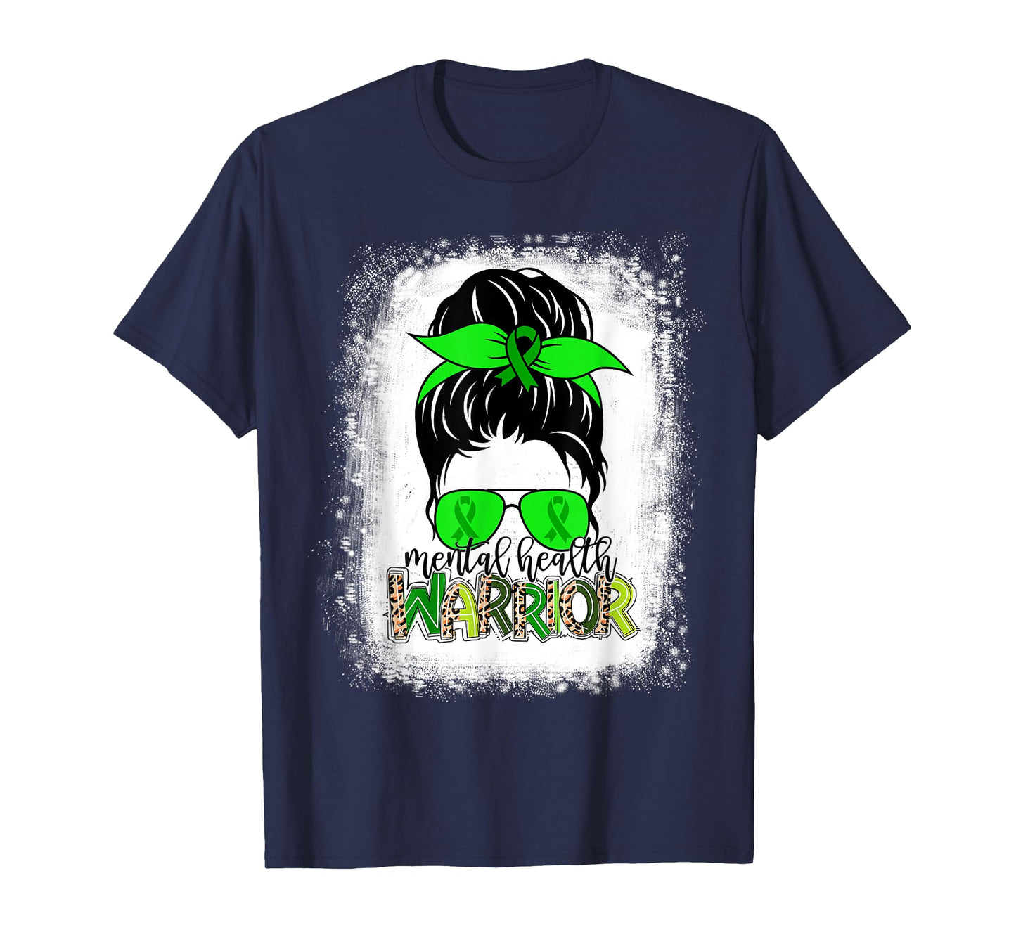 Mental Health Warrior Messy Bun Mental Health Awareness T-Shirt