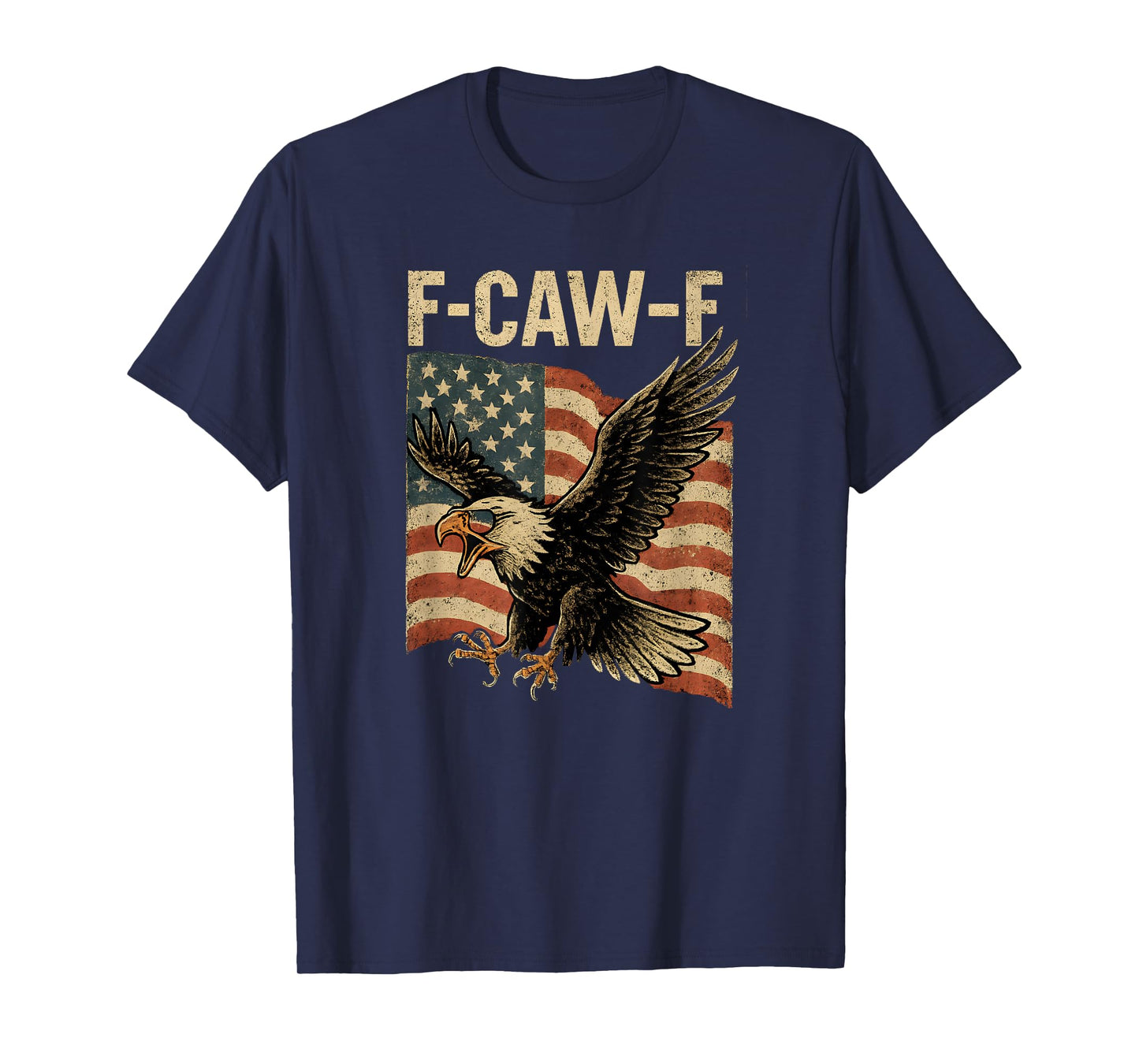 F Caw F Bald Eagle Bird American Flag Vintage 4th of July T-Shirt