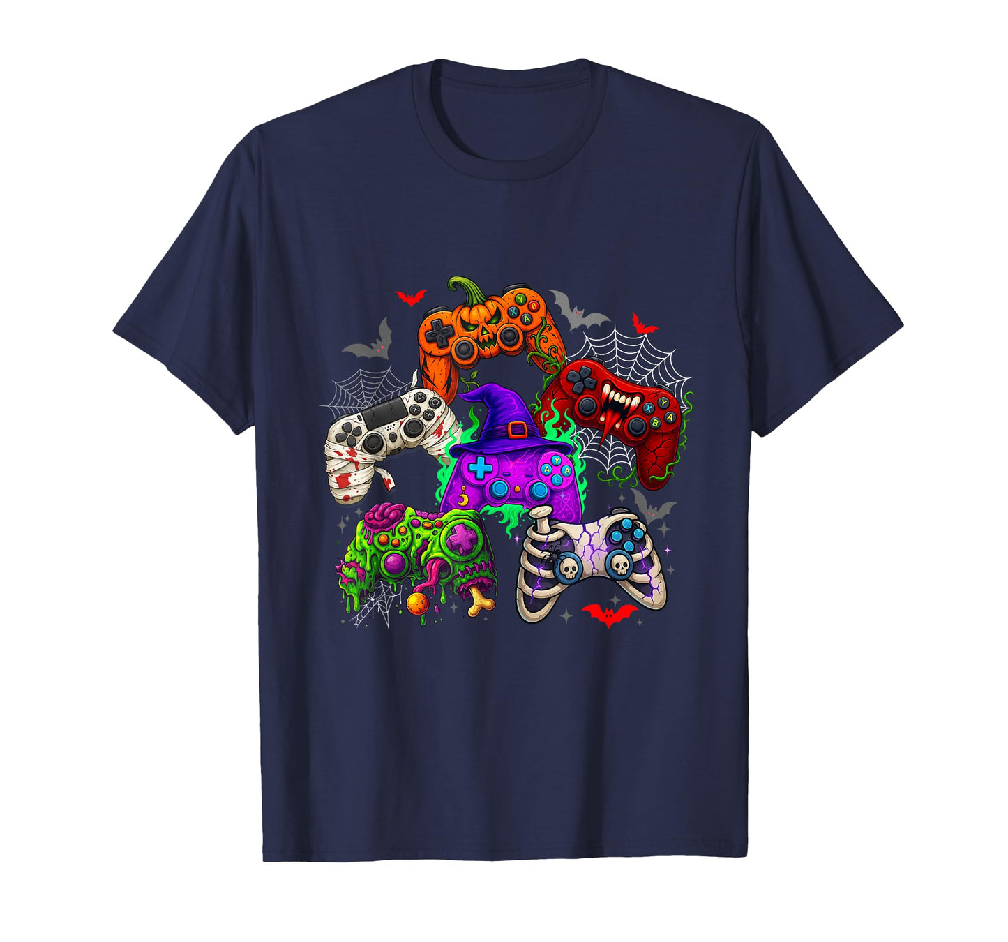 Halloween Skeleton Gaming Controllers Mummy Boys Video Game T-Shirt