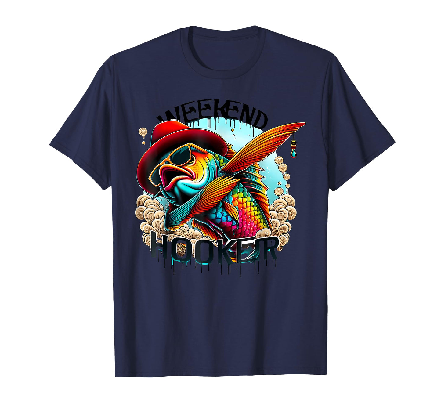 Weekend Hooker Colorful Fishing Funny Fishing T-Shirt