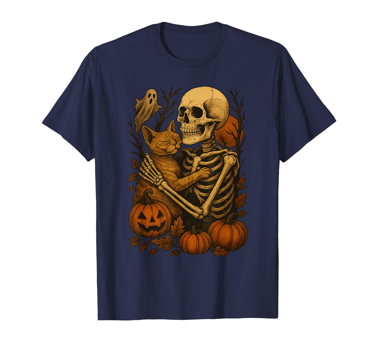 Skeleton Hugging Devon Rex T-Shirt