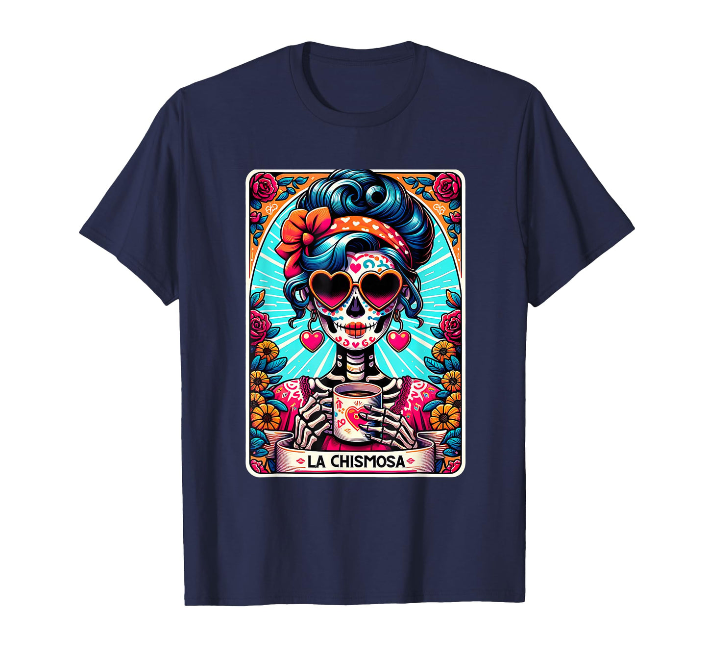 La Chismosa Tarot Card Mexican Chisme, Latina Skeleton T-Shirt