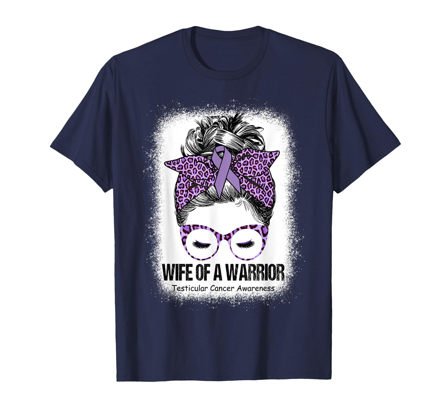 Wife of a Warrior Purple Ribbon Testicular Cancer Awareness T-Shirt