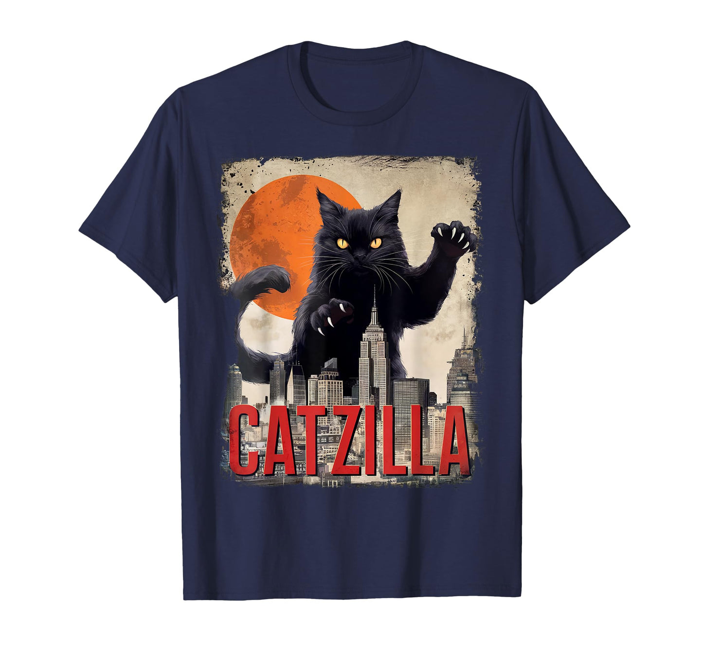 Funny Catzilla Cat Japanese Art Cat Gifts For Men Women Kid T-Shirt