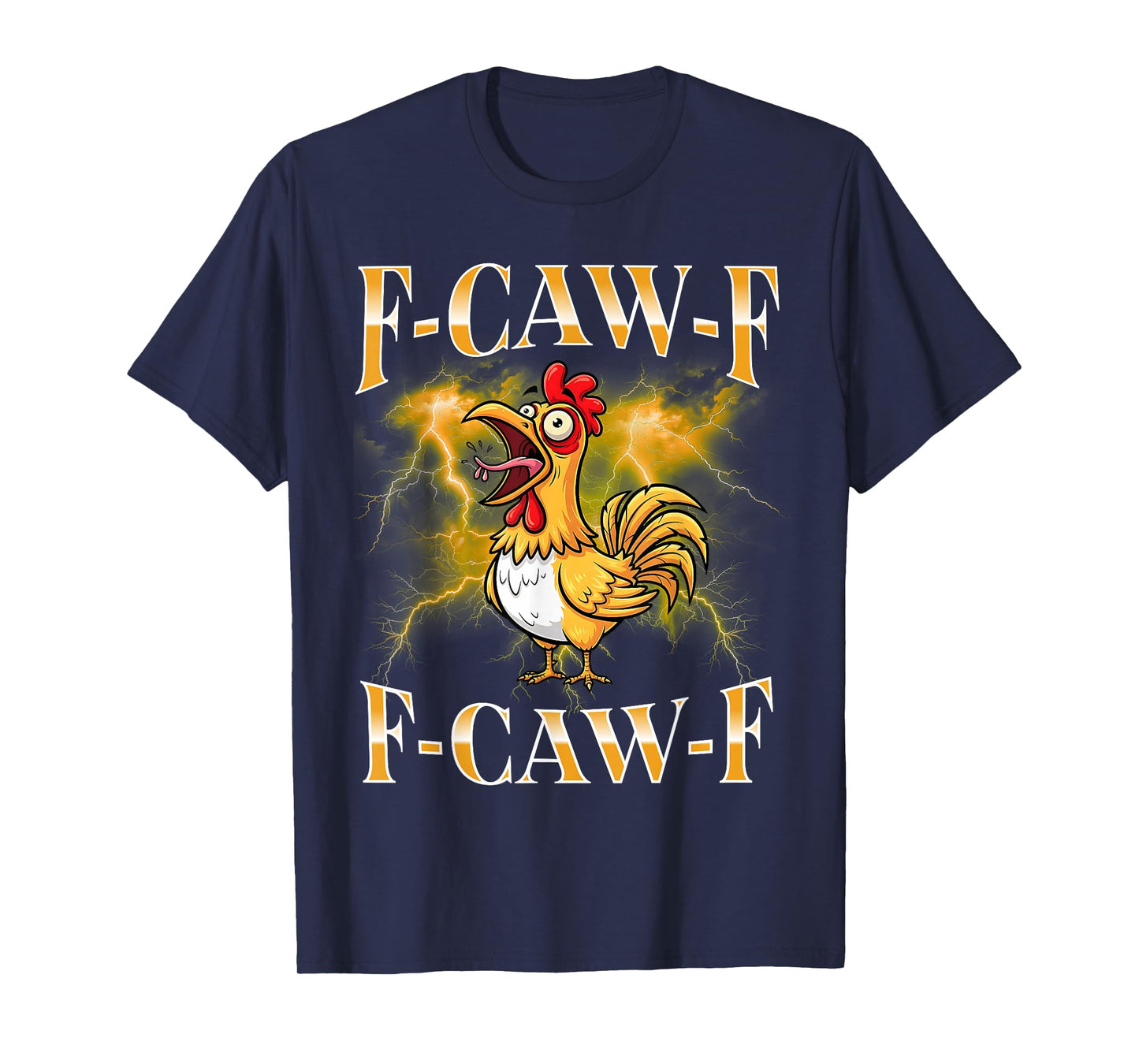 F-Caw-F Black Chicken Funny Cartoon Bootleg Adult Humor Meme T-Shirt