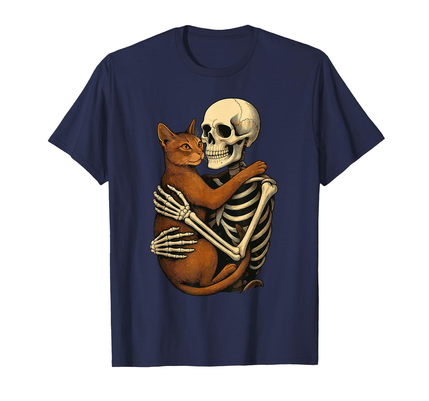 Skeleton Hugging Abyssinian T-Shirt