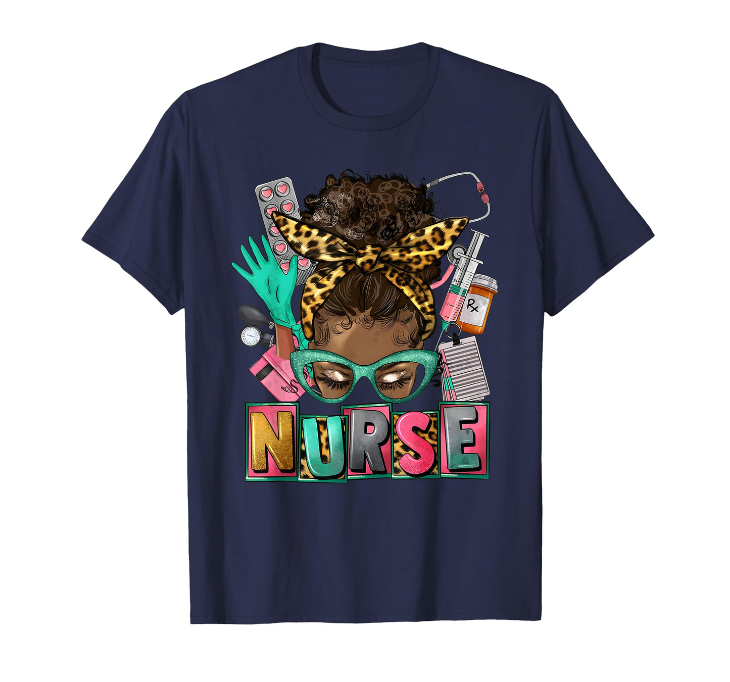 Black Melanin Nurse Black History Month Afro Hair T-Shirt