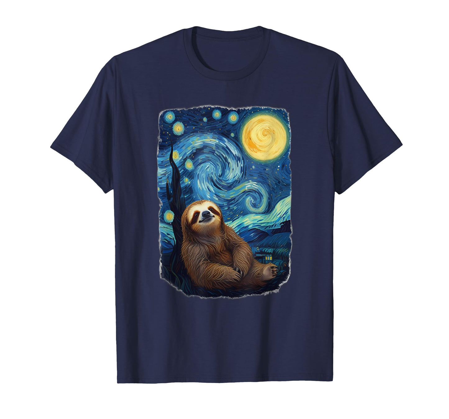 Sloth Van Gogh Style Starry Night T-Shirt