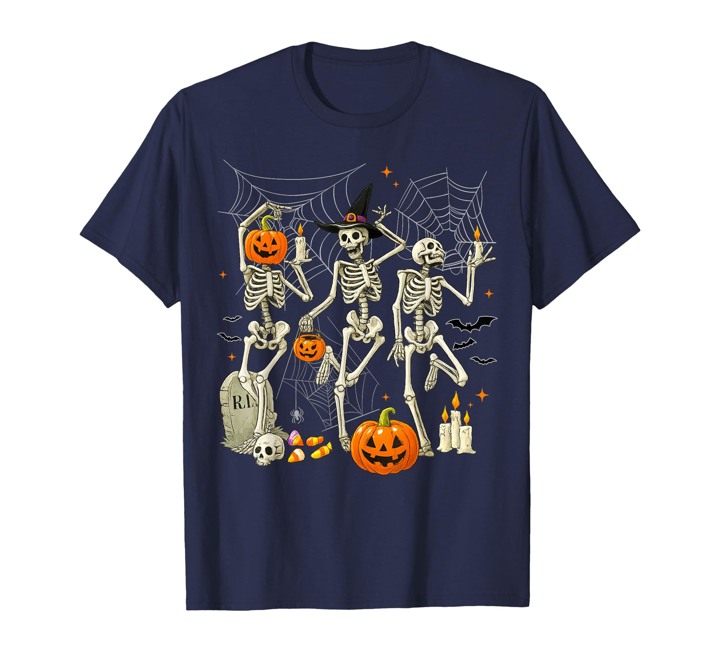 Dancing Skeleton Jack O Lantern Halloween Costumes Men T-Shirt