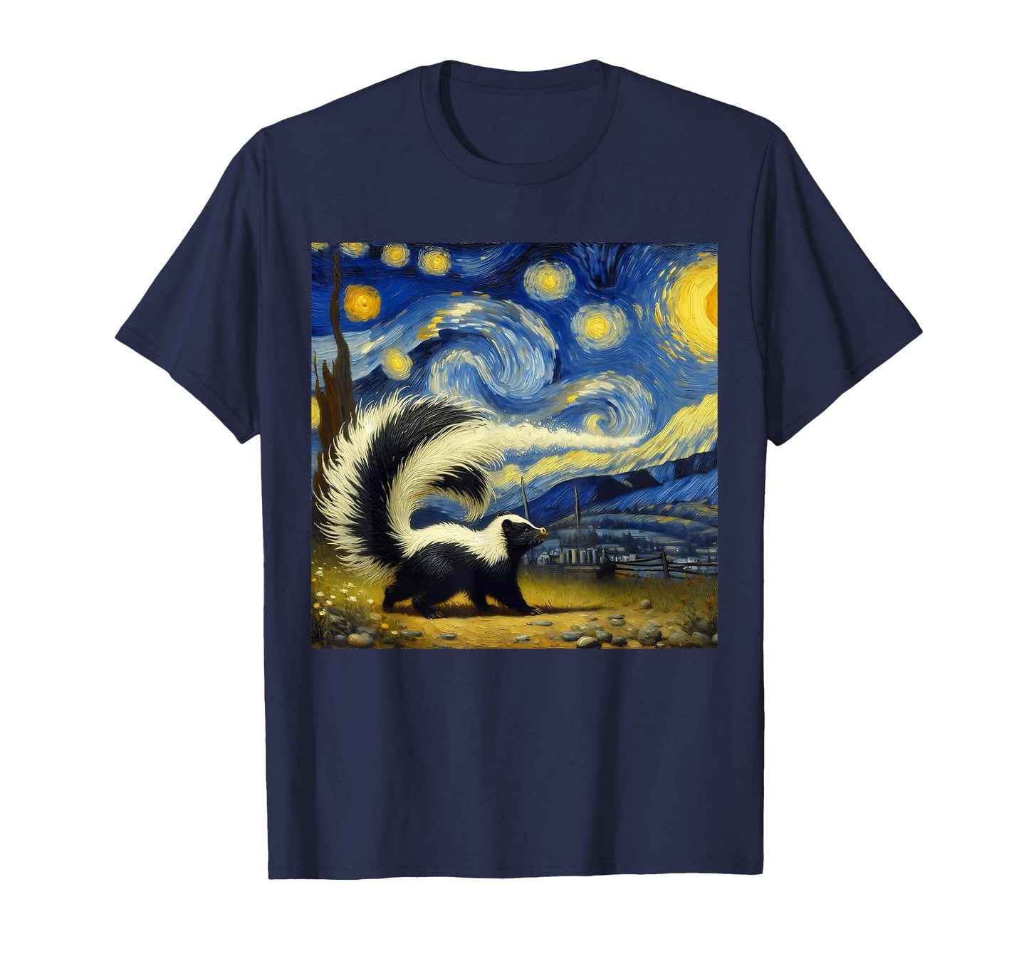 Skunk Starry Night Skunk T-Shirt