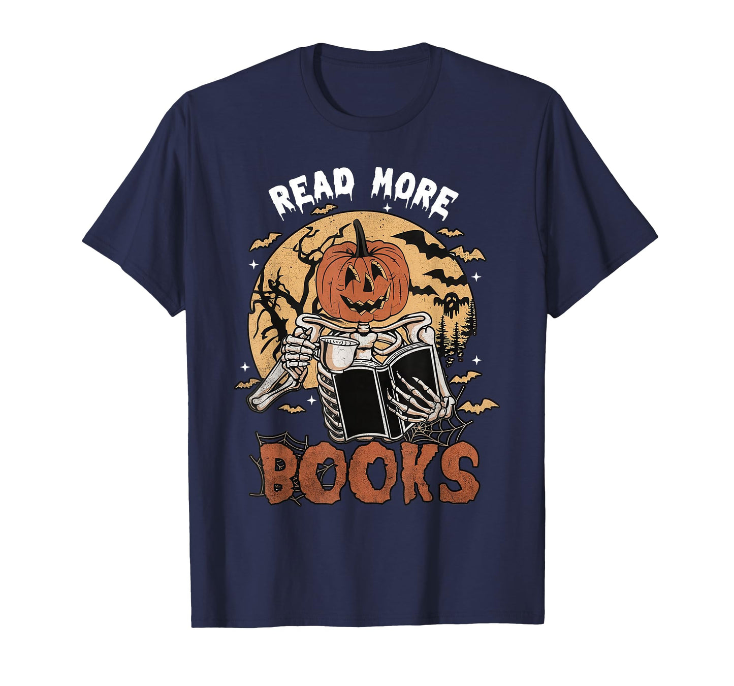 Funny Halloween Skeleton Costume for Readers Men Women Kids T-Shirt