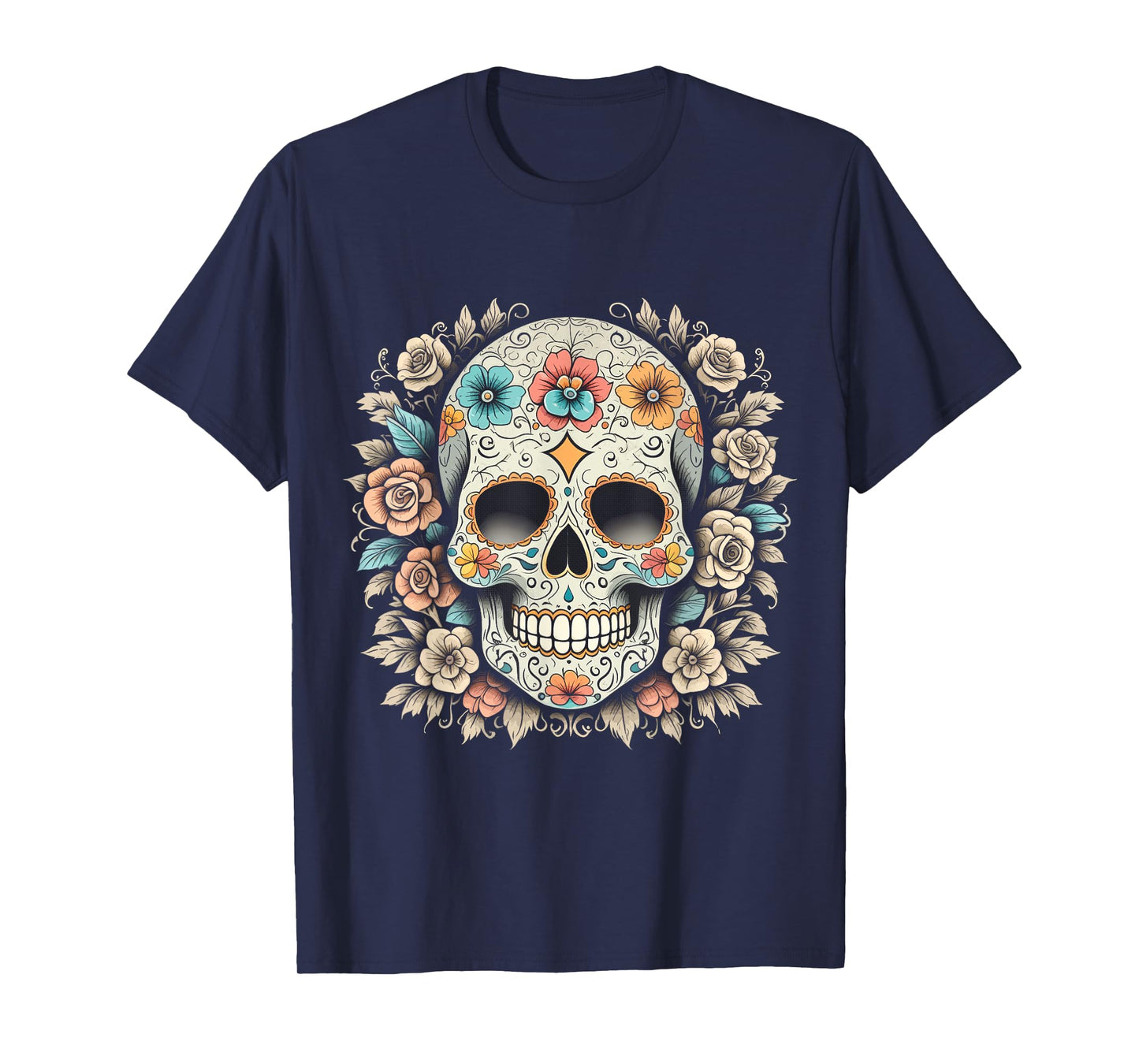 De Los Muertos Day of the Dead Sugar Skull Halloween Women T-Shirt