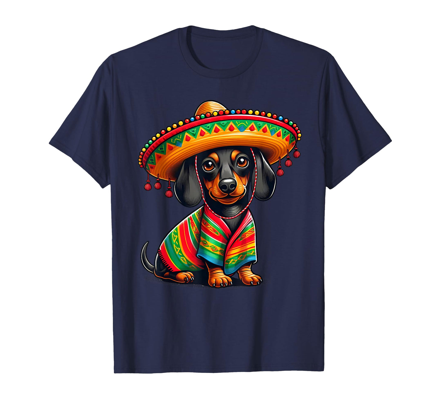 Funny Dachshund Cinco De Mayo Cute Mexican Dog Sombrero T-Shirt for Men Women Kids