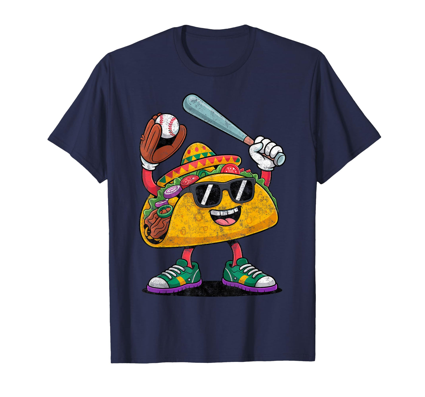Funny Taco Baseball Player Tee Coach Dad Fan Sport Lover T-Shirt