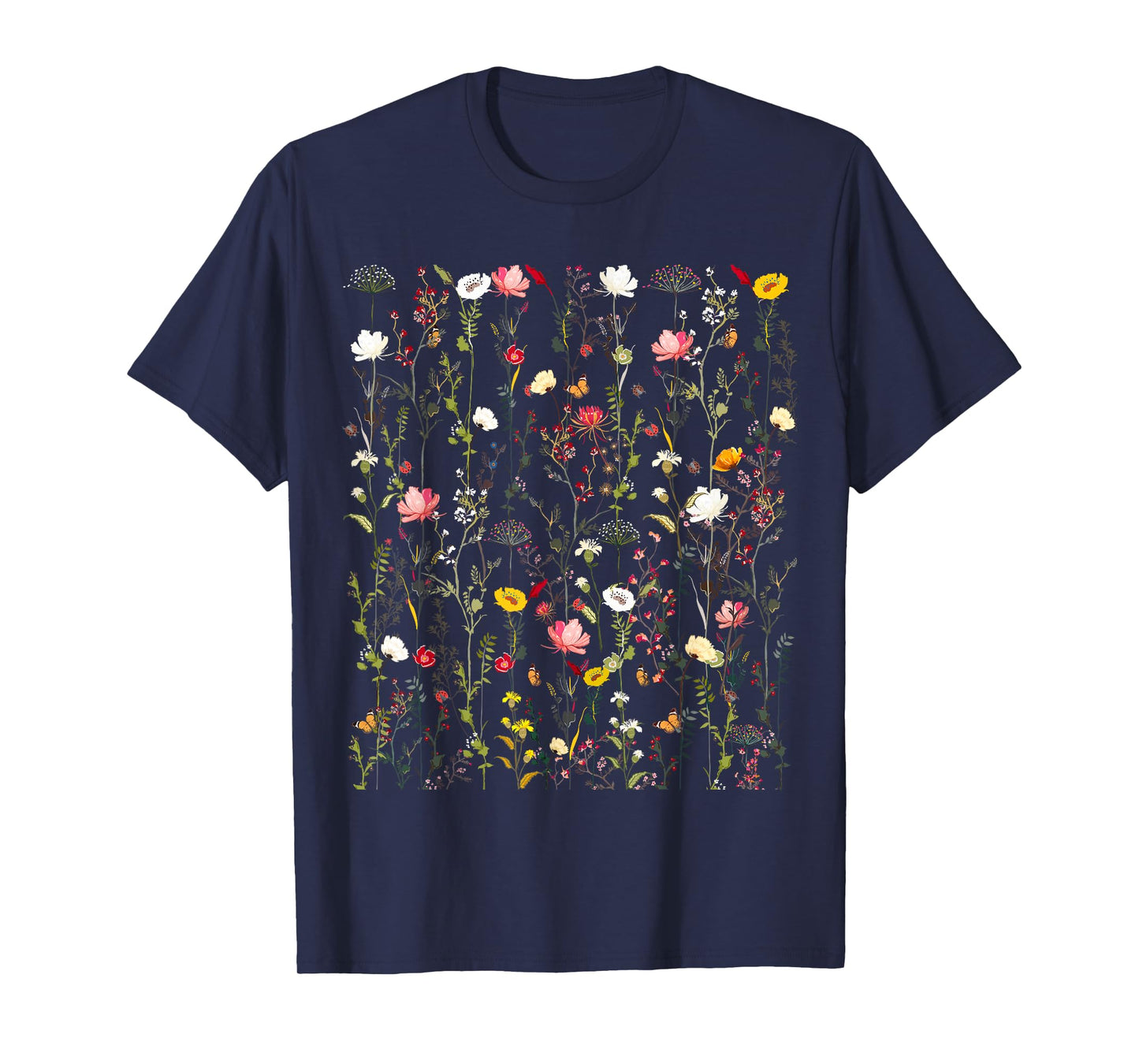 Vintage Inspired Flower Botanical Graphic T-Shirt