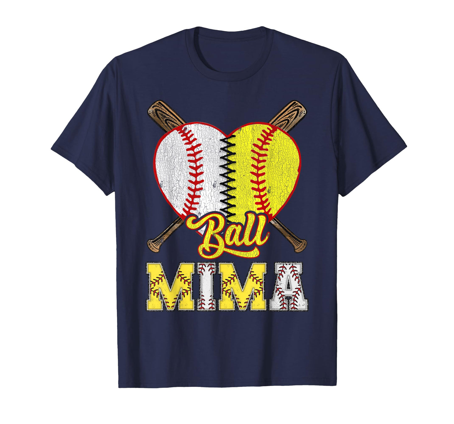 Mima Of Both Ball Mima Half Baseball Softball T-Shirt