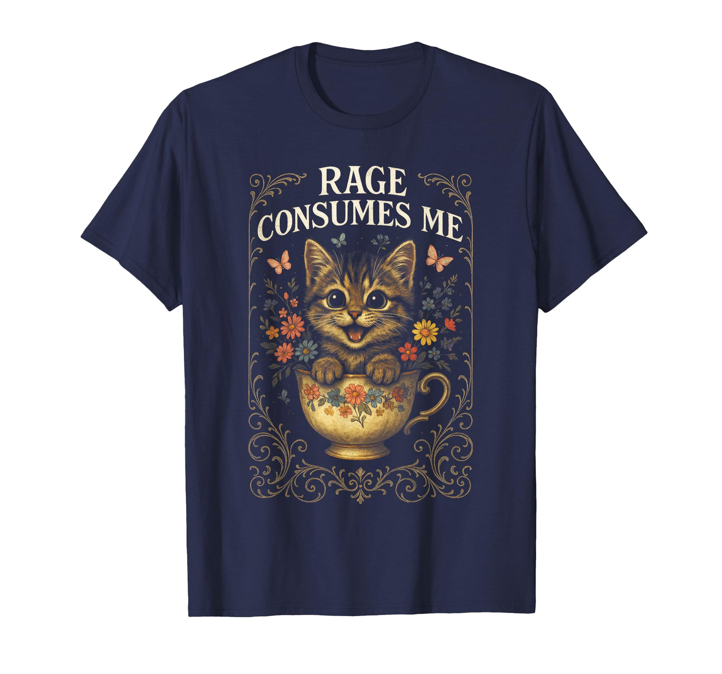 Rage Consumes Me - Funny Cat Vintage Humor T-Shirt