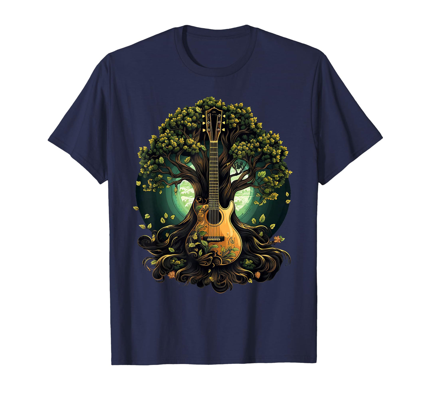 Acoustic Guitar Tree Of Life T-Shirt