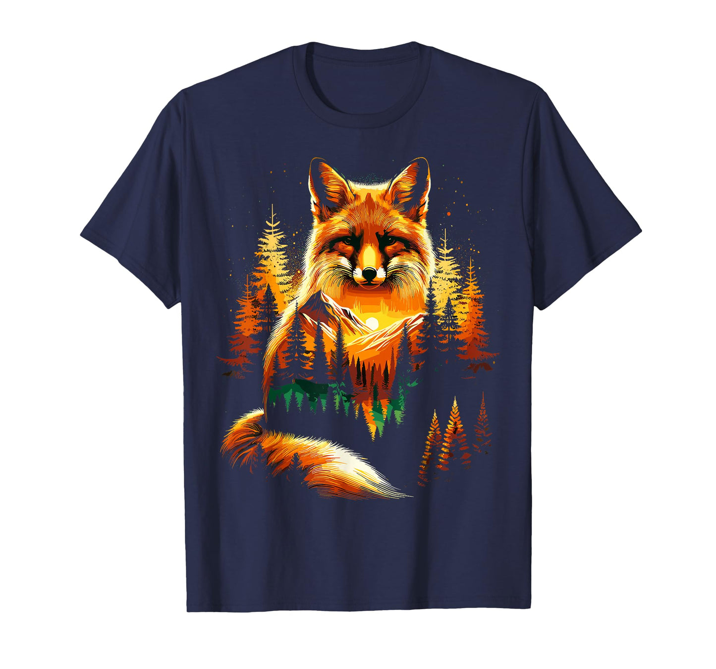 Fox Forest Nature Lover Mountains Hiking Camping T-Shirt