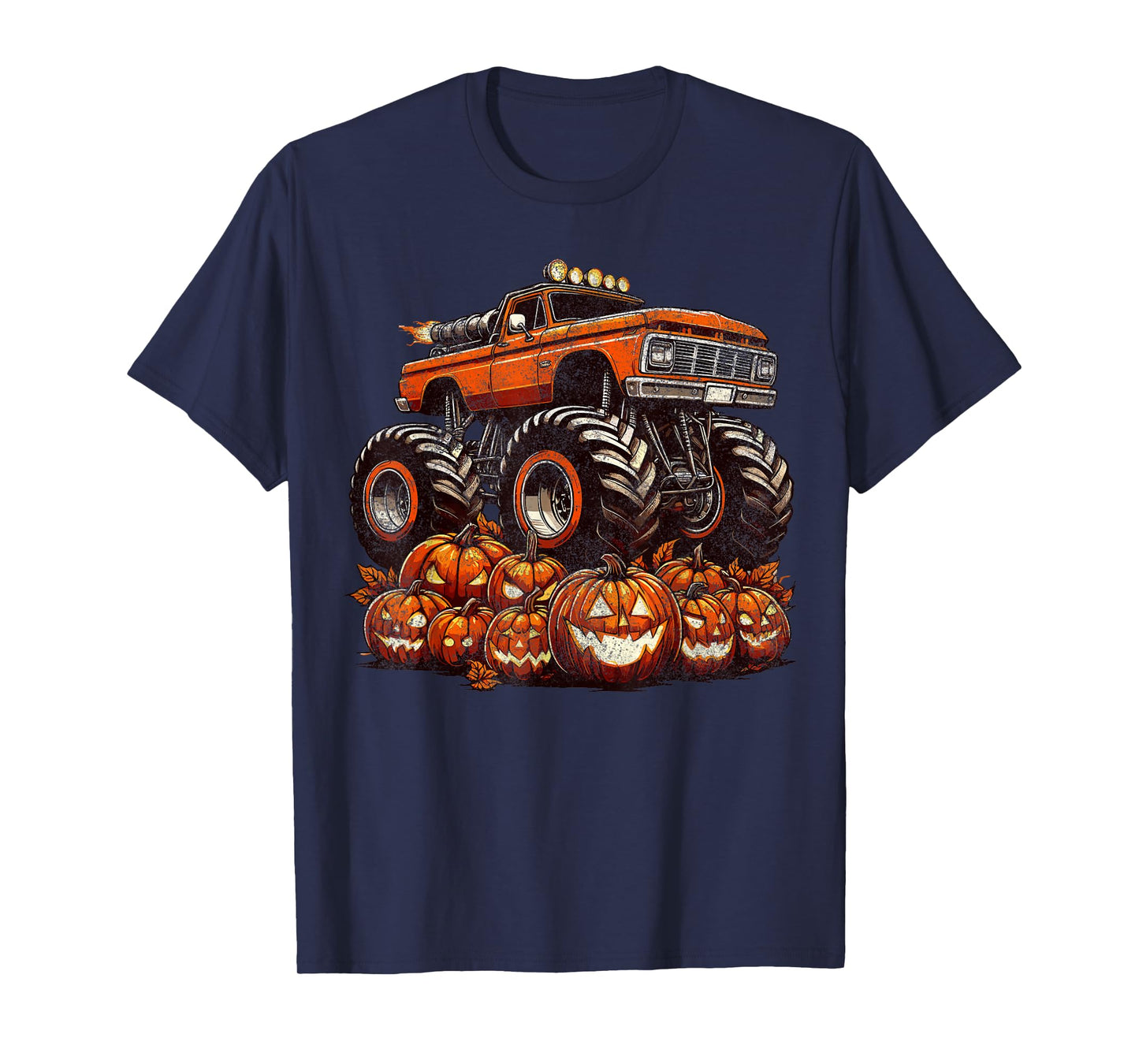 Halloween Monster Truck Boys Pumpkin Halloween T-Shirt