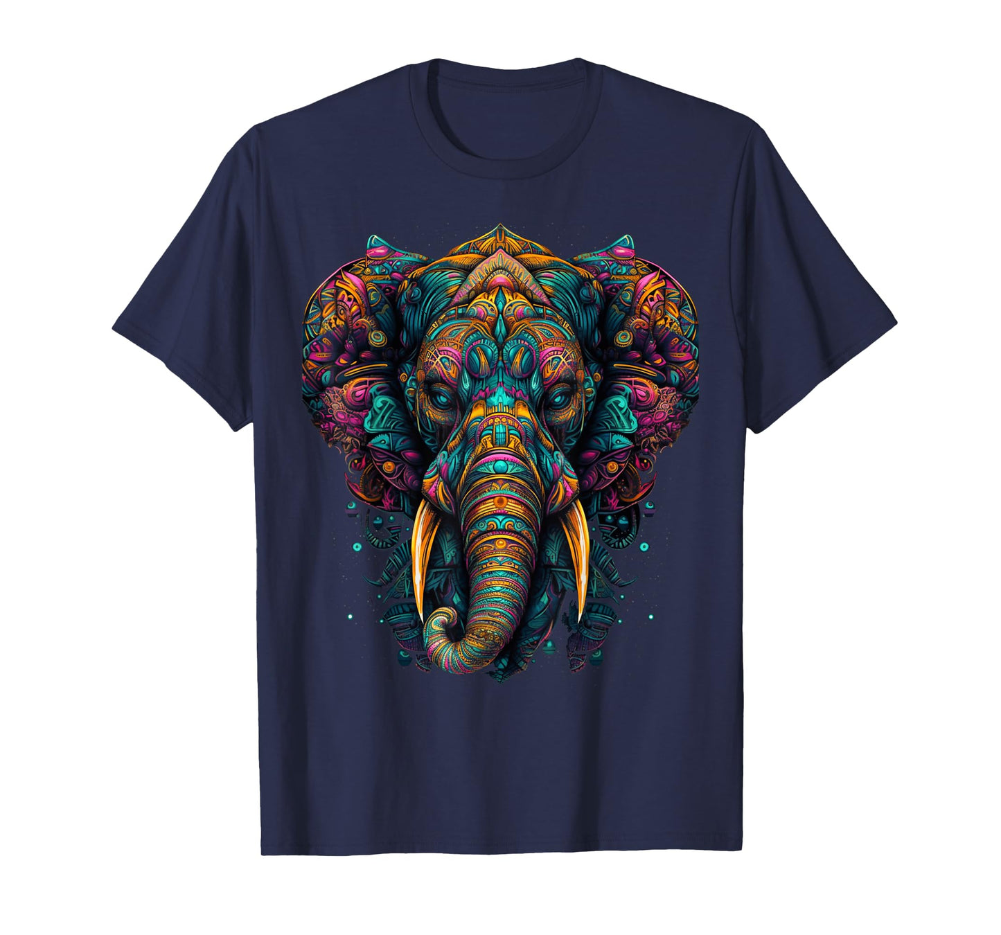 Colorful Elephant | Psychedelic Art Trippy Hippie Men Women T-Shirt
