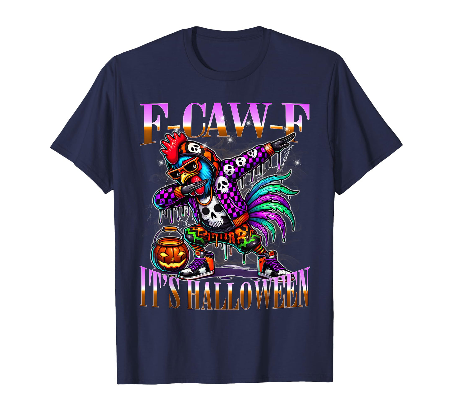 F-Caw-F Rooster Halloween Urban Graffiti Spooky T-Shirt