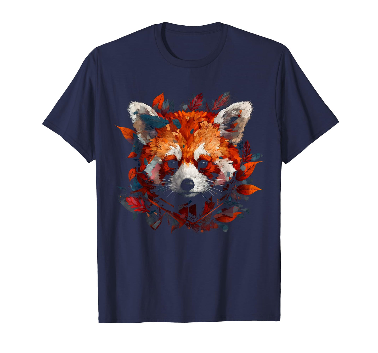 Red Panda Artwork - Autumn Leaves Animal Red Panda T-Shirt