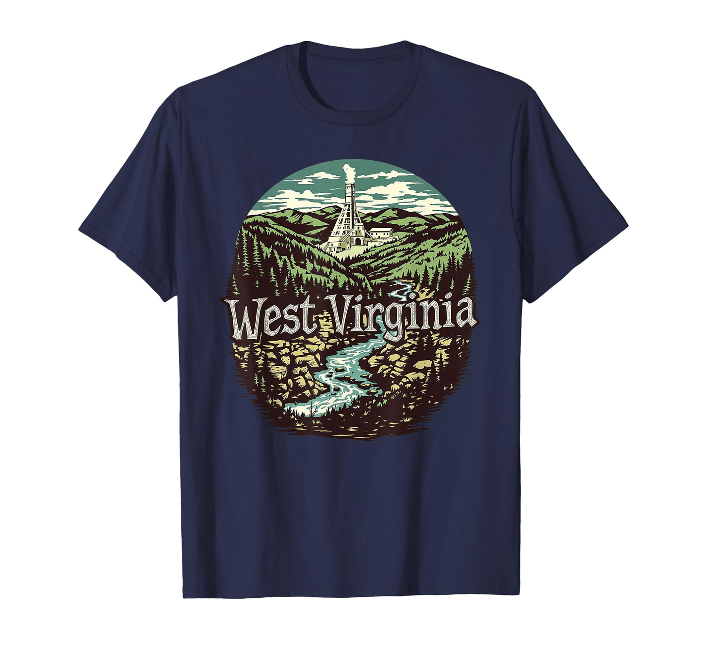 Retro West Virginia WV Vintage Sunrise Mountains Nature T-Shirt