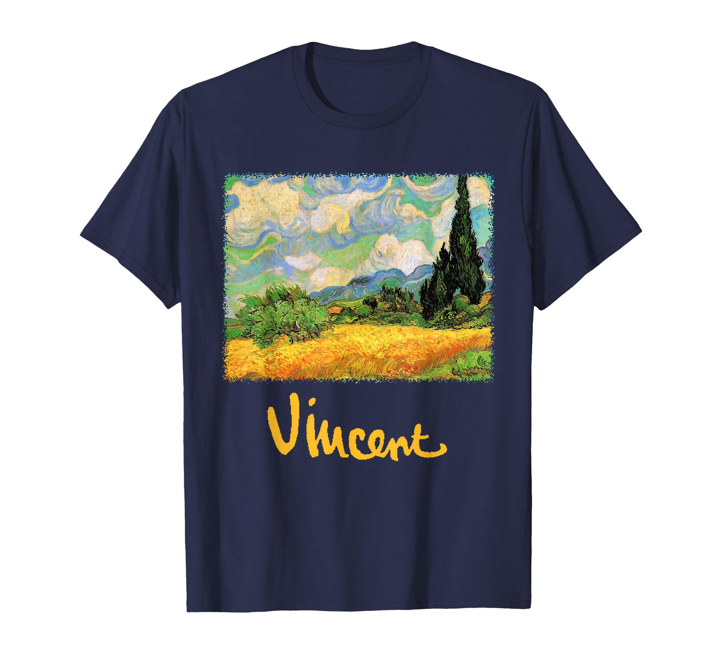 Wheat Field with Cypress Haute Galline by Vincent van Gogh T-Shirt