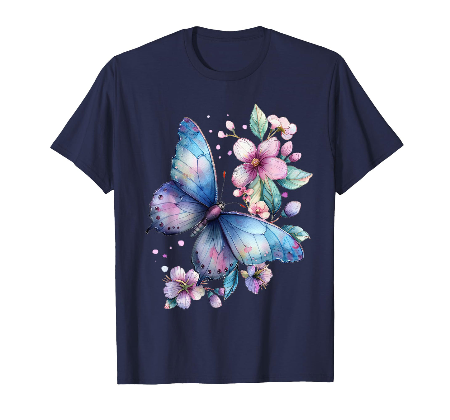 butterfly with flowers cute butterflies nature daughter T-Shirt