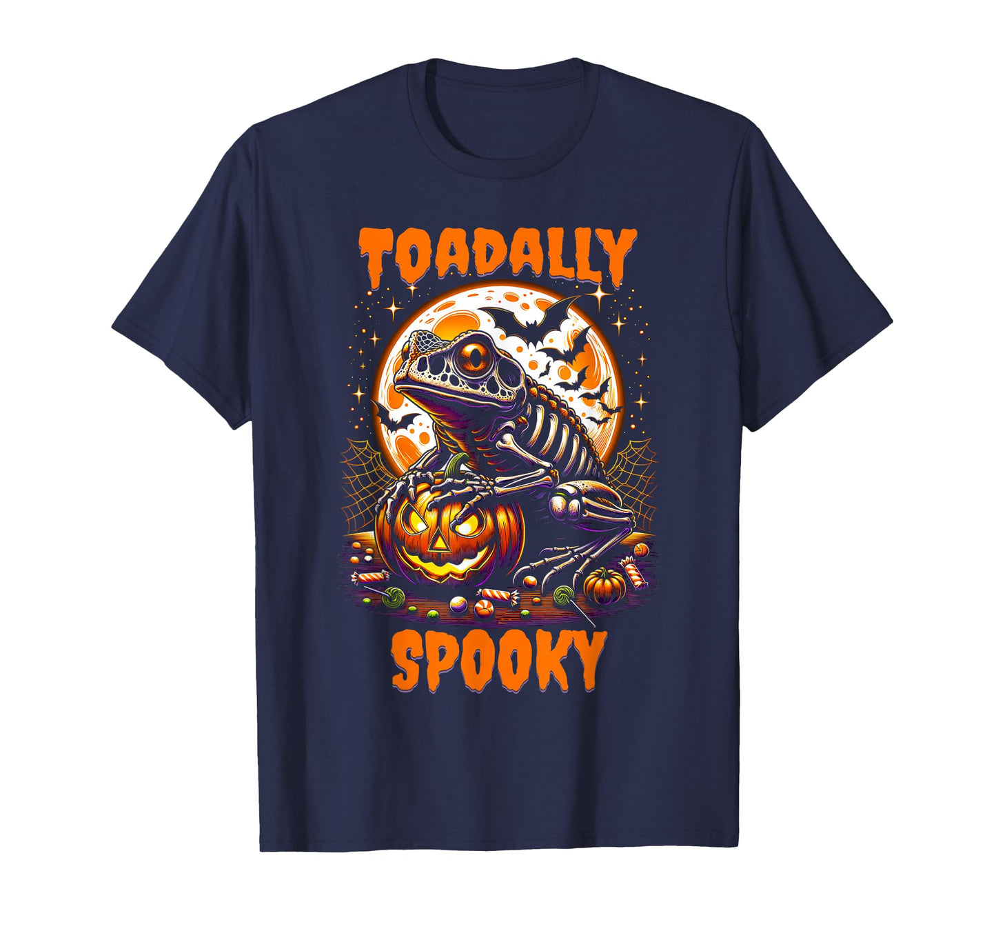 Toadally Spooky Toad Frog Skeleton Halloween T-Shirt
