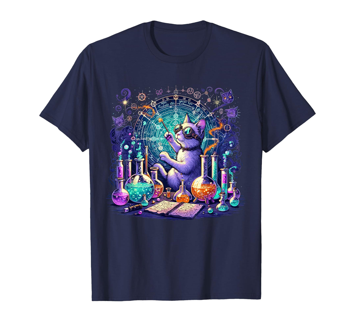 Cat Chemistry Science Lover Funny Chemist Student Teacher T-Shirt
