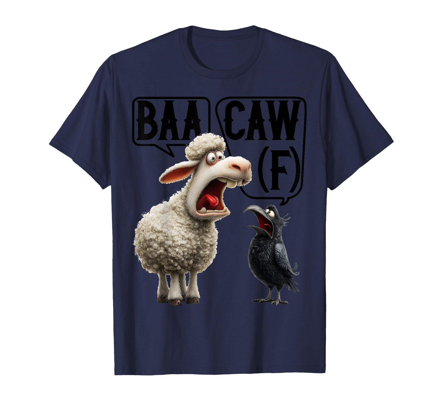 Funny Back Off Shirt – Baa-Caw-F Sheep & Crow MemeTee T-Shirt