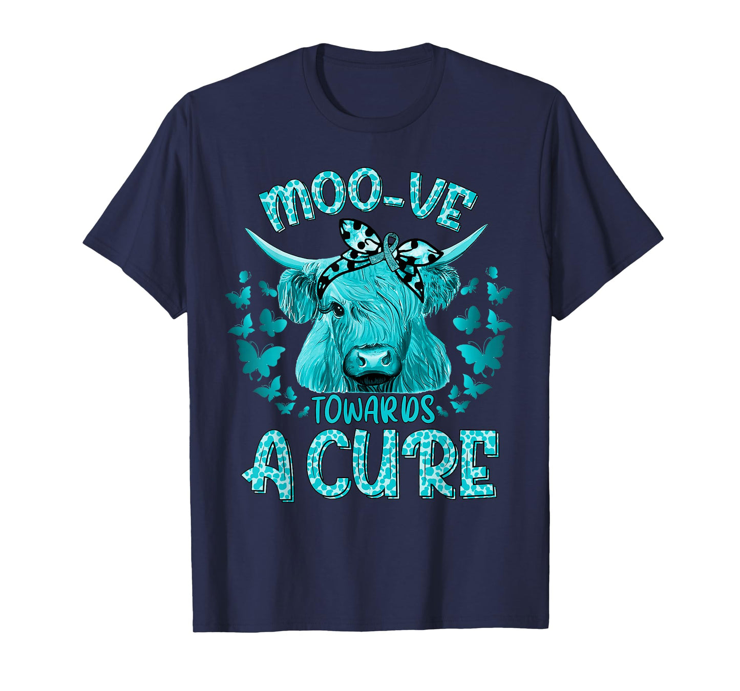 funny cow moo ovarian cancer towards a cure T-Shirt