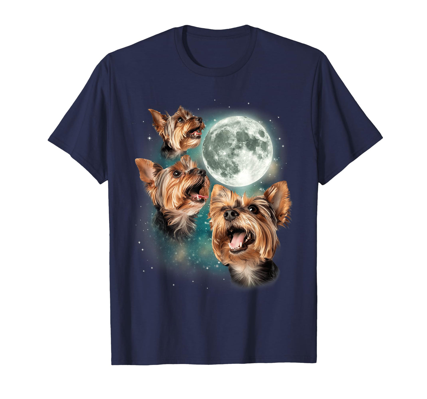 3 Yorkie Moon | Three Yorkshire Terriers Dog Lovers Cute T-Shirt for Men Women