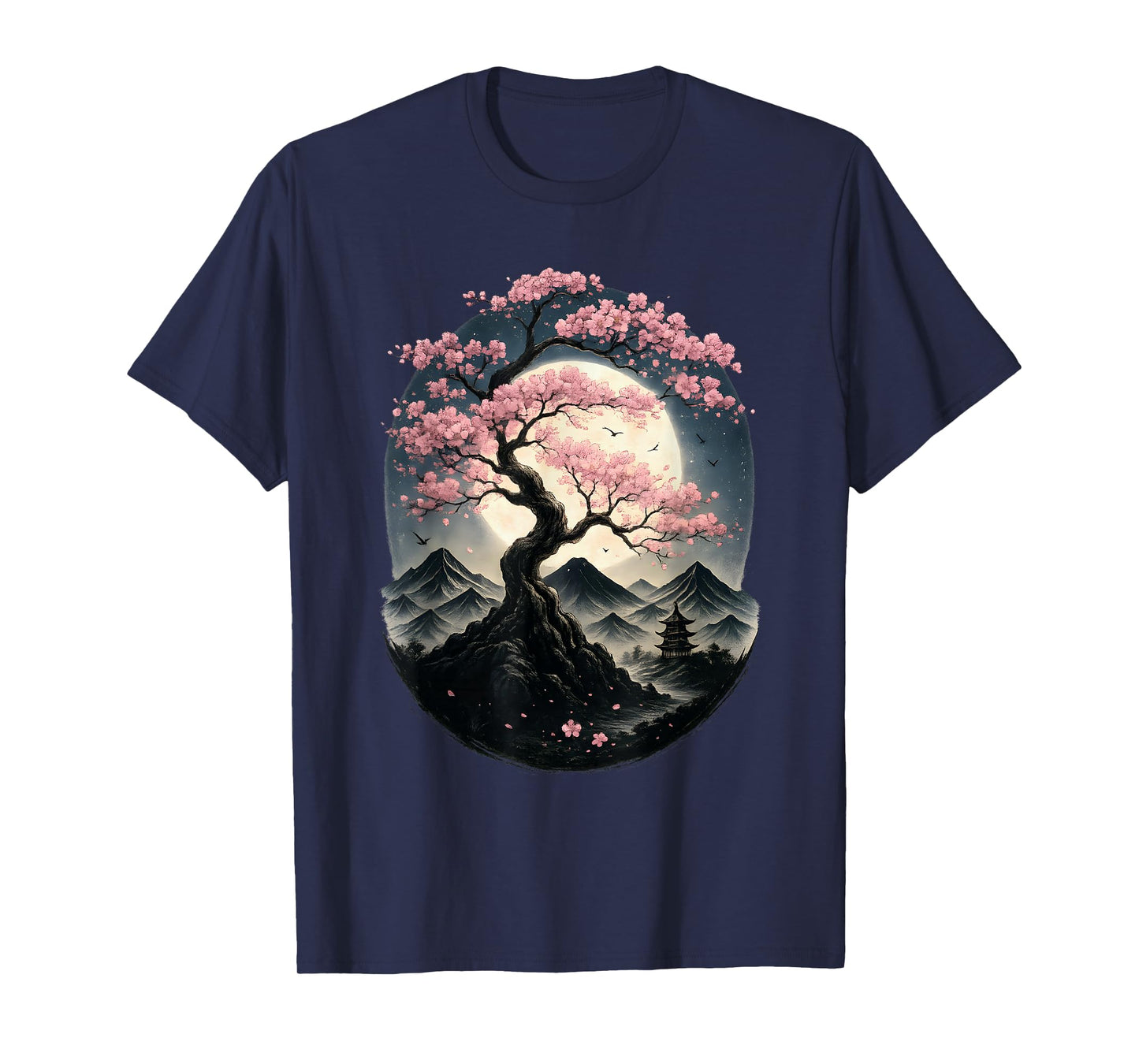 Traditional Japanese Sakura Garden Landscape Cherry Blossom T-Shirt