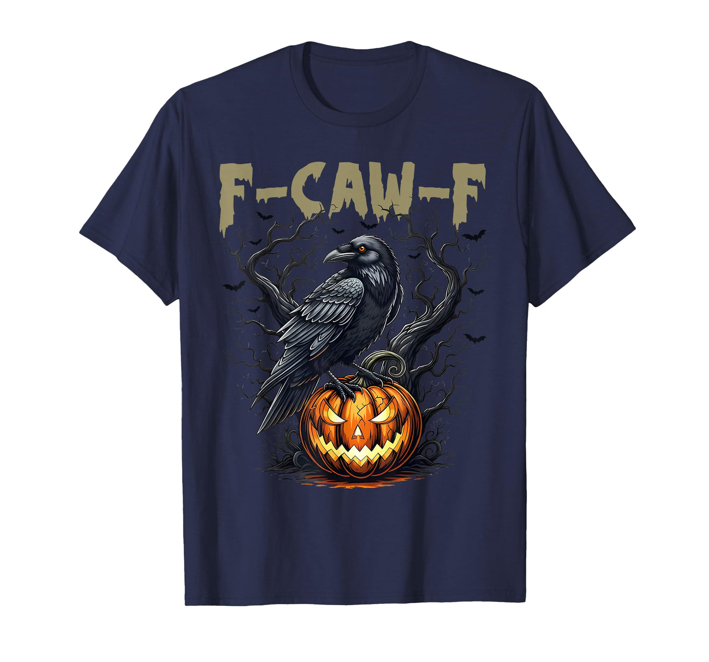 Vintage F-CAW-F Black Crow Funny Bird Moon Gothic Humor T-Shirt