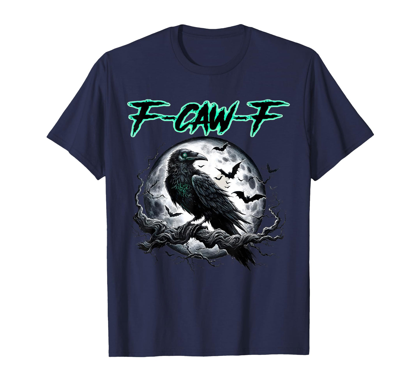 Black Crow, F-Caw-F Funny Black Bird Moon Gothic Adult Humor T-Shirt