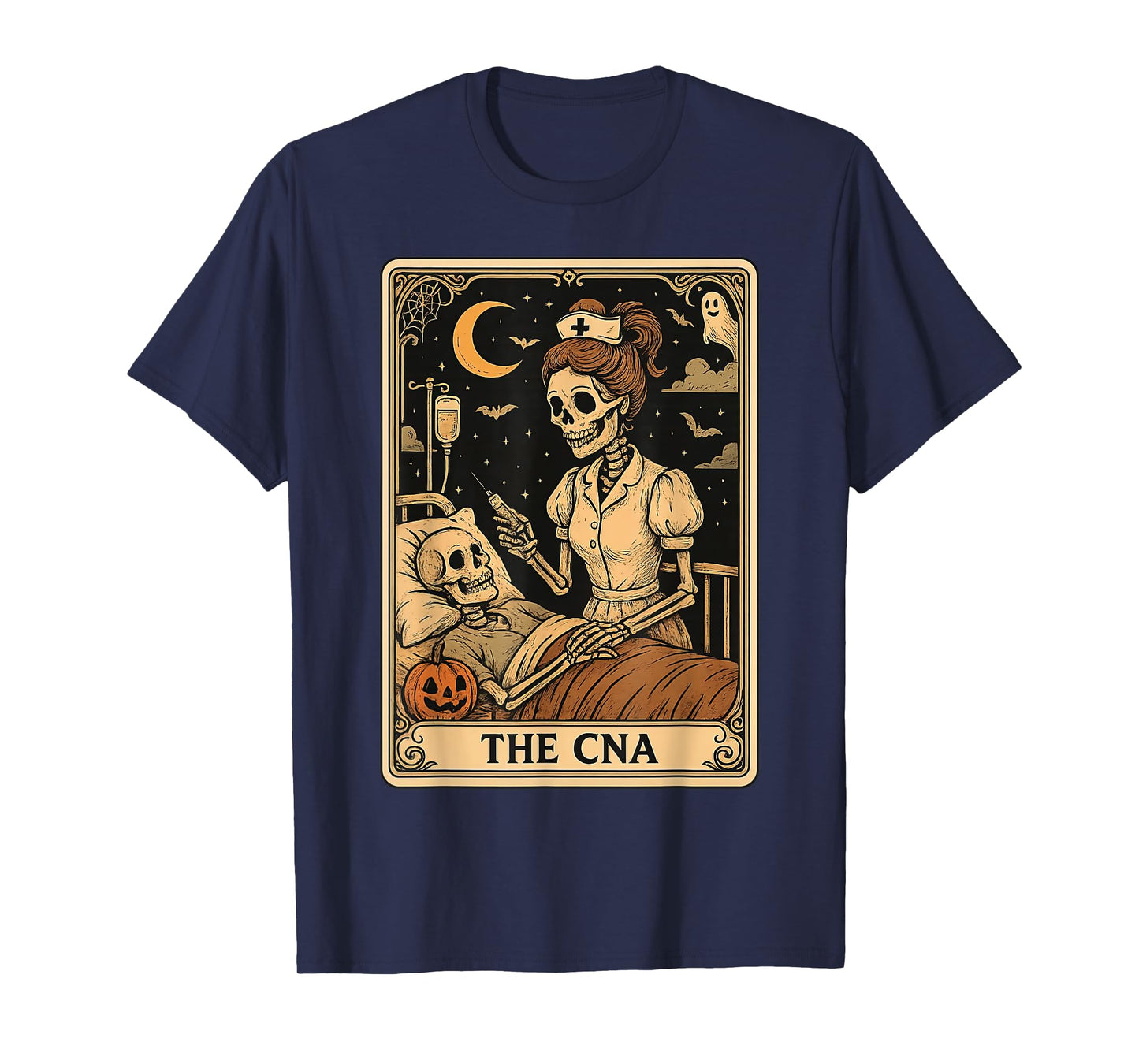 The CNA Tarot Card Spooky Skeleton Ghost Pumpkin Halloween T-Shirt