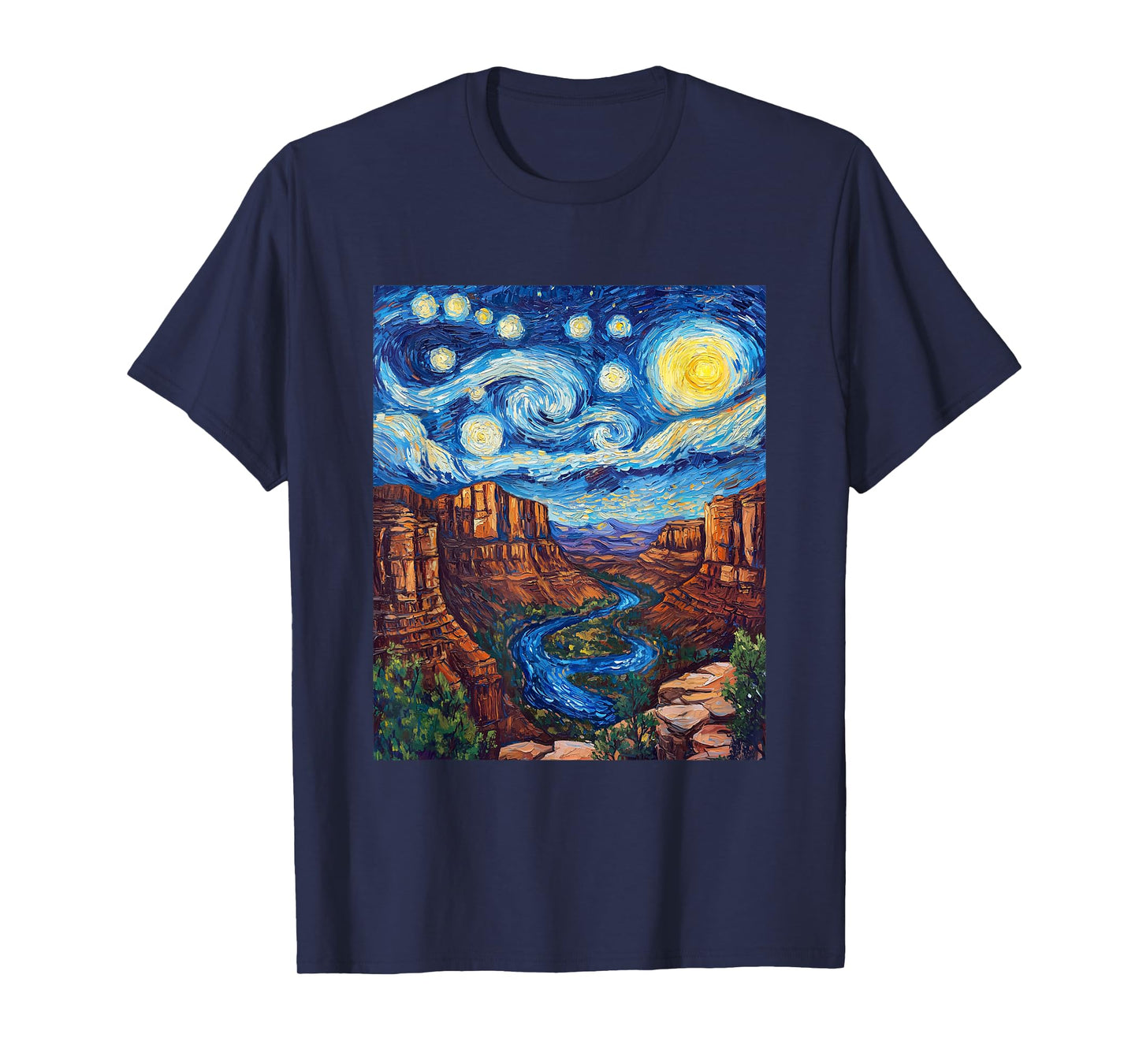 Grand Canyon - Van Gogh Style - Starry Night Design T-Shirt