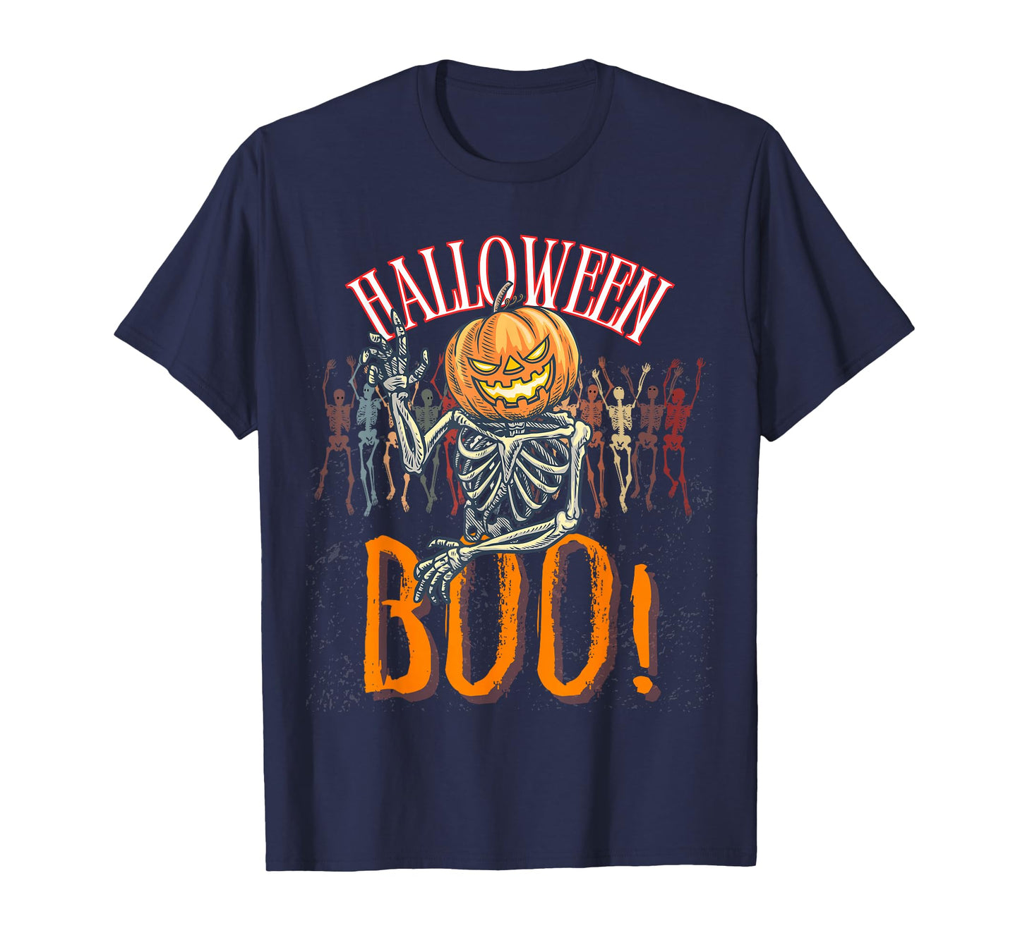 Halloween Pumpkin Skeleton Funny Spooky Costume Dancers Dj T-Shirt