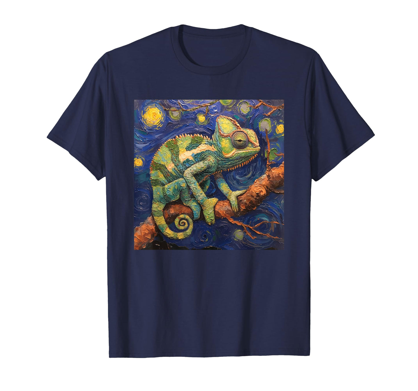 Chameleon Van Gogh Style Starry Night T-Shirt