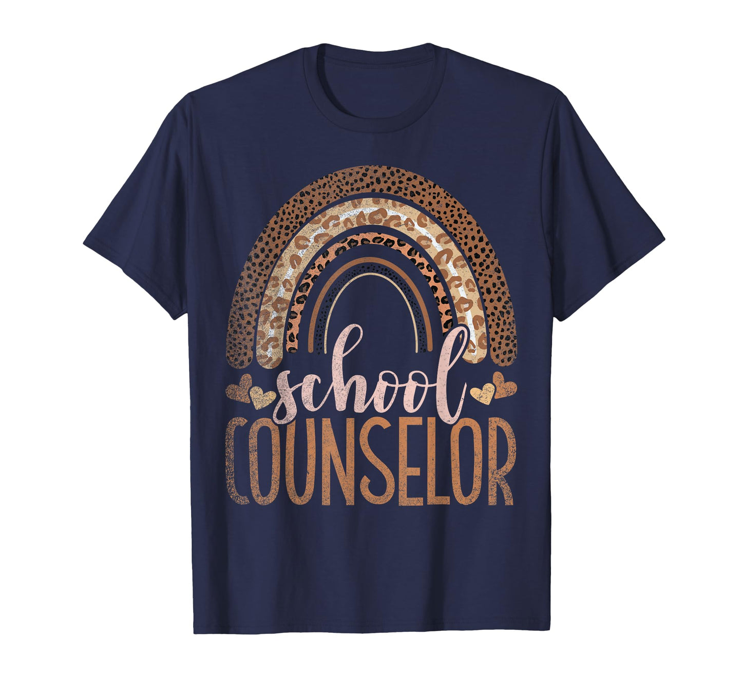 School Counselor Teacher Leopard Rainbow Back To School T-Shirt
