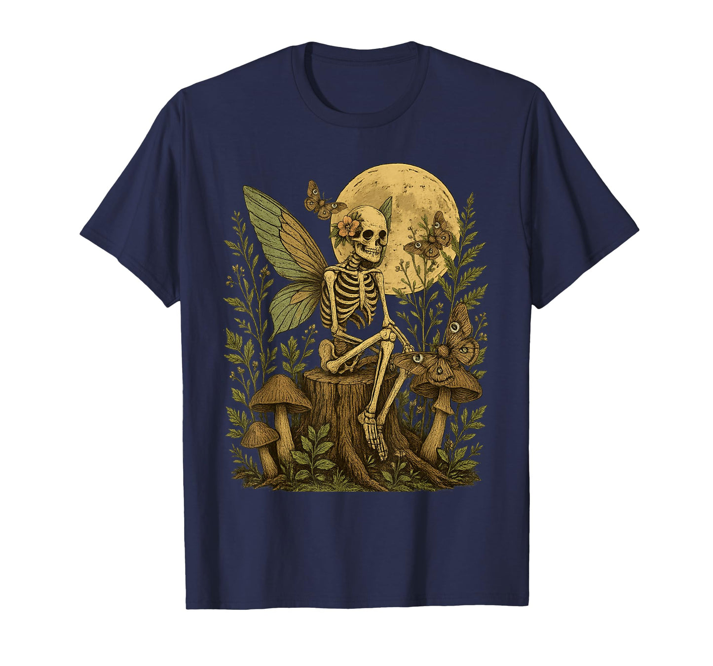 Fairy Grunge Fairycore Aesthetic Butterfly Moth Skeleton T-Shirt