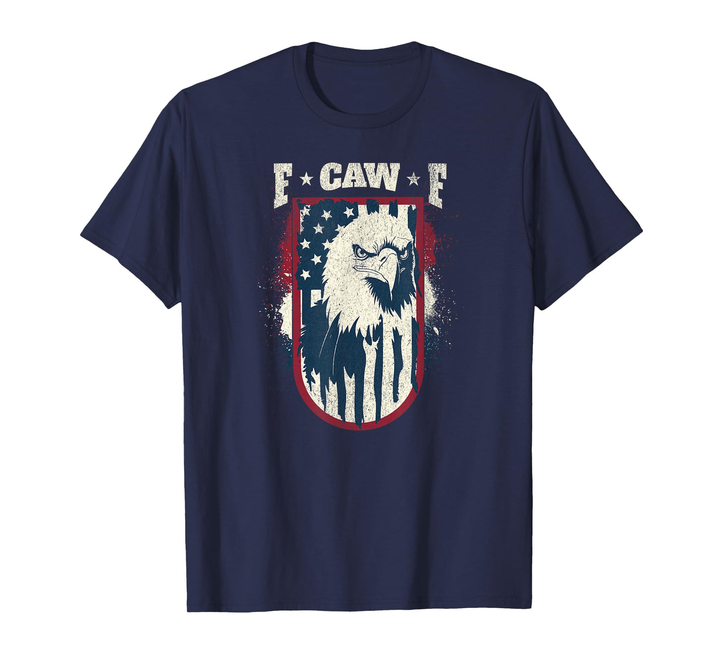 F-CAW-F Crow American Flag Bald Eagle Patriotic USA T-Shirt