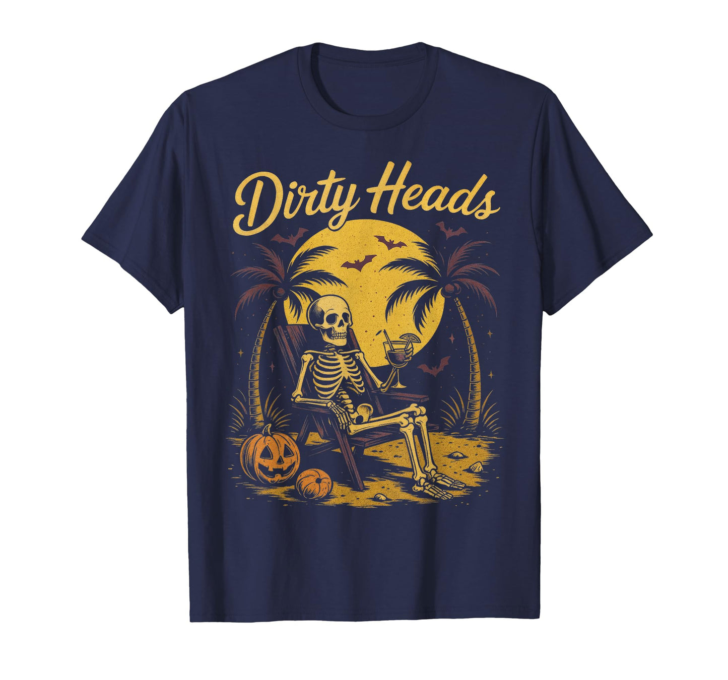 Halloween Chill Skeleton Dirty Heads Retro for Men Women T-Shirt