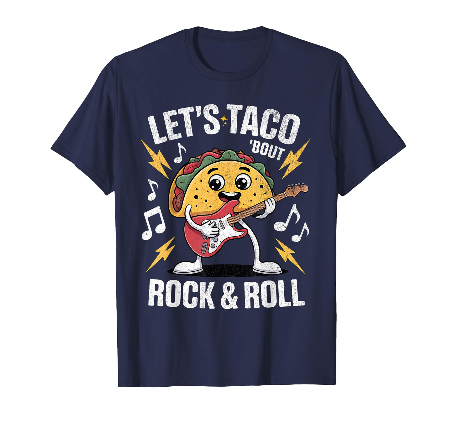Let’s Taco Rock and Roll – Funny Taco Guitar Music T-Shirt