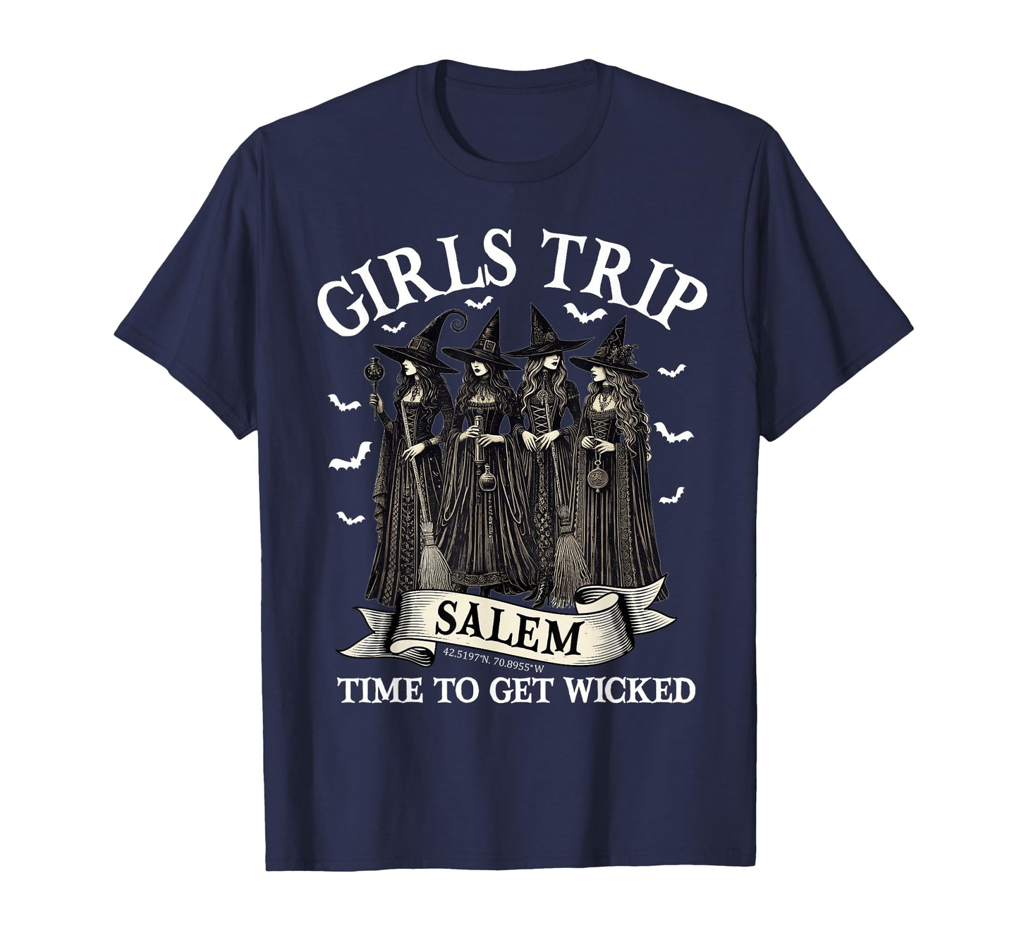 Girls Trip Salem Time to Get Wicked Witchy Witches Halloween T-Shirt