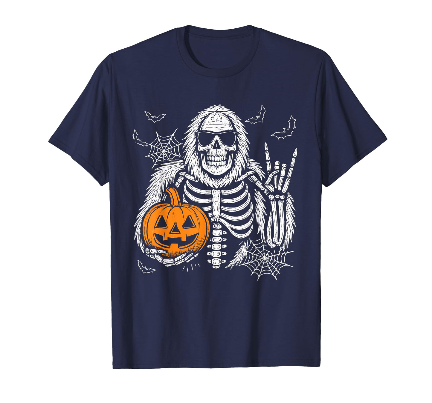 Spooky Bigfoot Jack O Lantern Skeleton Halloween Boys Men's T-Shirt