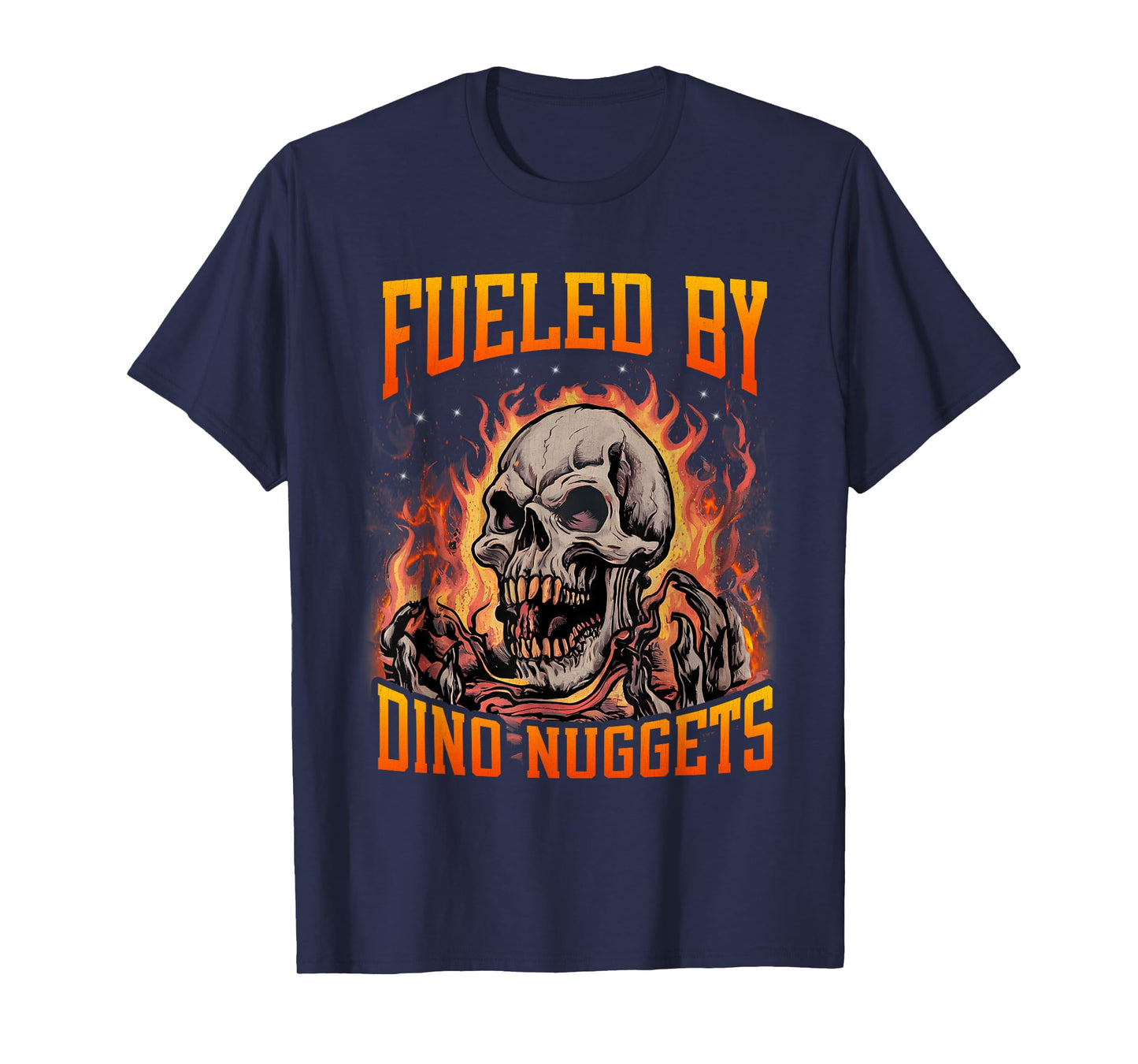Fueled by Dino Nuggets Funny Hard Skeleton Meme Bootleg T-Shirt